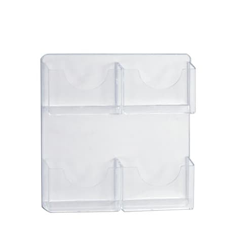 Azar Displays Four-Pocket Wall Mount Bifold Brochure Holder, PK2 252090